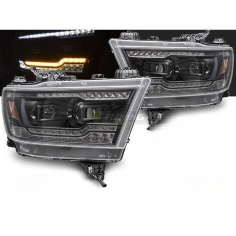 Paire de feux phares Dodge Ram de 2019 a 2022 FULL LED DYN Noir-41386610 (1/4)