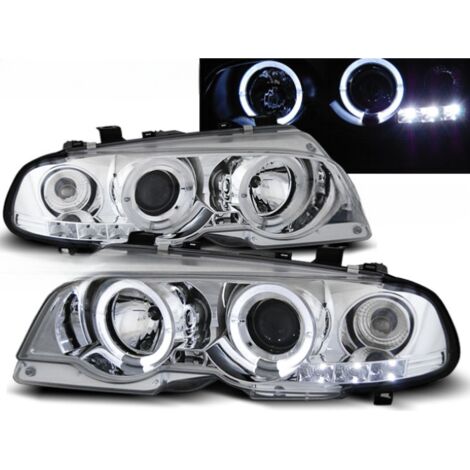 Paire de phares BMW serie 3 E46 Coupe de 1999 a 2003 angel eyes chrome-27361175