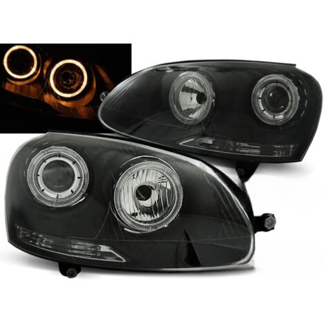 Paire de feux phares VW Golf 5 de 2003 a 2009 angel eyes noir-27361942 (1/2)