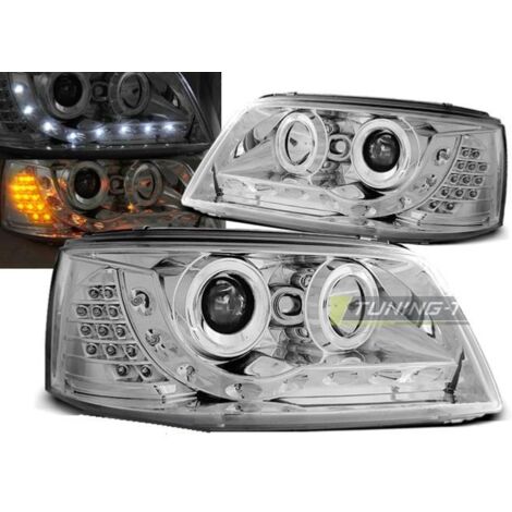 Paire de feux phares VW T5 03-09 Daylight led chrome-27362071 (1/2)
