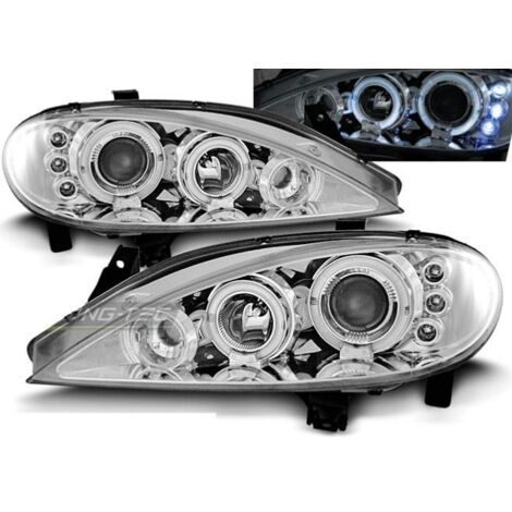 Paire de feux phares Renault Megane 99-02 angel eyes chrome-27361757