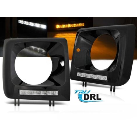 Cadre de phares Mercedes Classe G W461/463 01-12 avec feux de jour (DRL) Noir-41048575 (1/4)