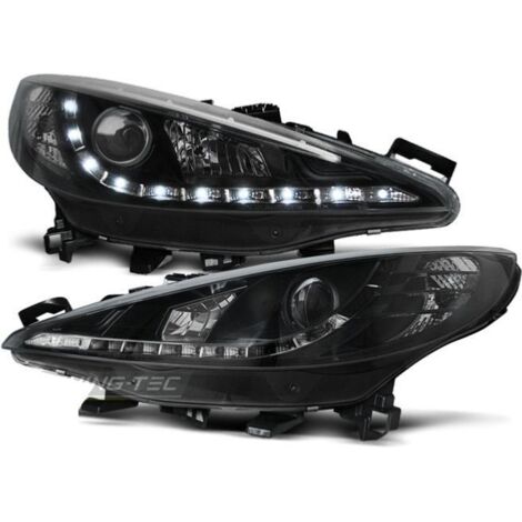 Paire de feux phares Peugeot 207 06-12 Daylight led Noir-33364397