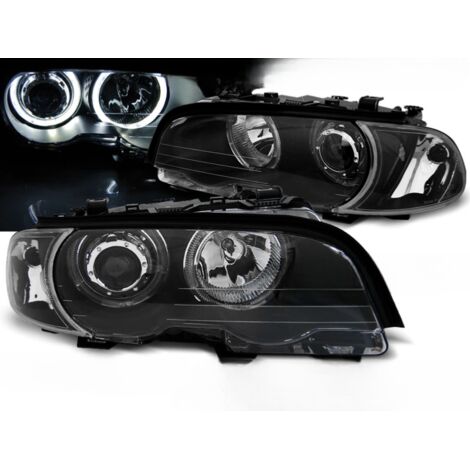 Paire de phares BMW serie 3 E46 Coupe Cabriolet de 1999 a 03/2003 angel eyes led noir-27361176