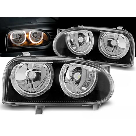 Paire de feux phares VW Golf 3 de 09/1991 a 08/1997 angel eyes noir-27361911