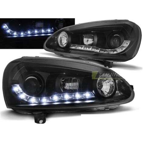 Paire de feux phares VW Golf 5 03-08 Daylight led noir-27361934