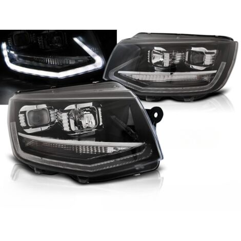 Paire de feux phares VW T6 de 2015 a 2019 led DRL noir-27362084