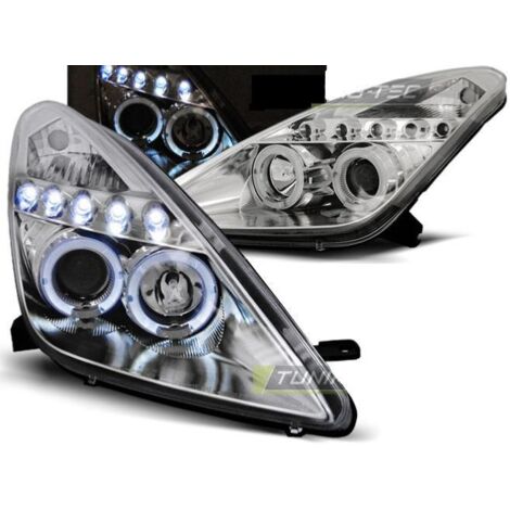 Paire de feux phares Toyota Celica T230 99-05 angel eyes chrome-27361843 (1/2)