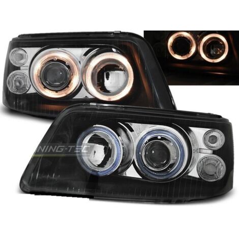 Paire de feux phares VW T5 03-09 angel eyes noir-27362067