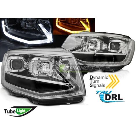 Paire de feux phares VW T6 15-19 LED DRL LTI Chrome-33681411 (1/4)