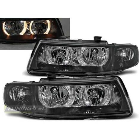 Paire de feux phares Seat Leon / Toledo 99-04 angel eyes noir-27361802
