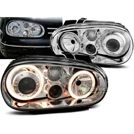 Paire de feux phares VW Golf 4 97-03 angel eyes chrome-27361918 (1/2)