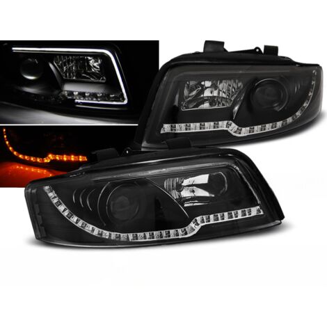 Paire de feux phares Audi A4 de 2000 a 2004 Daylight led noir cligno LED-27361020 (1/4)