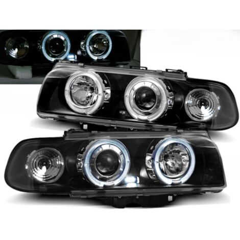 Paire de feux phares BMW serie 7 E38 de 1994 a 1998 angel eyes noir-27361233 (1/2)