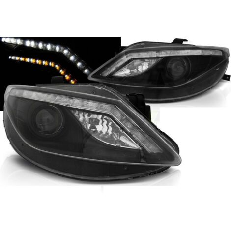 Paire de feux phares Seat Ibiza 6J 08-12 Daylight led noir-27361781