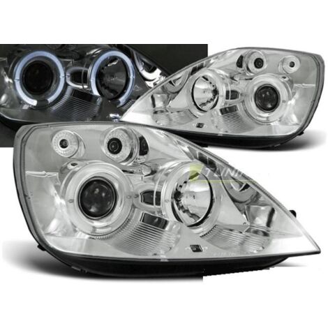 Paire de feux phares Ford Fiesta MK6 02-05 angel eyes chrome-27361317 (1/2)