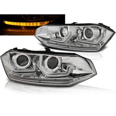 Paire de feux phares VW Polo 6 2G de 2017 a 2021 LED chrome Dynamique-35730242 (1/4)