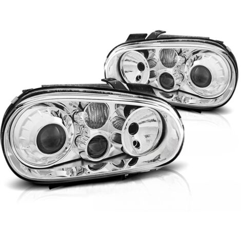 Paire de feux phares VW Golf 4 de 1997 a 2003 Look R32 chrome-27361929