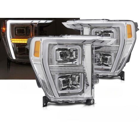 Paire de feux phares Ford F150 MK14 de 2020 a 2023 Tubelight Full Led Chrome-41305902 (1/4)