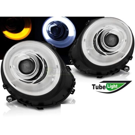 Paire de feux phares Mini Cooper 06-14 Daylight LTI chrome-27361566 (1/4)