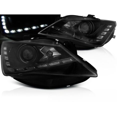 Paire de feux phares Seat Ibiza 6J de 2012 a 2015 Daylight led DRL noir-27361785
