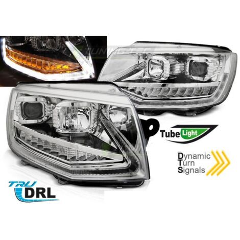 Paire de feux phares VW T6 15-19 LED DRL LTI chrome-31784583 (1/4)