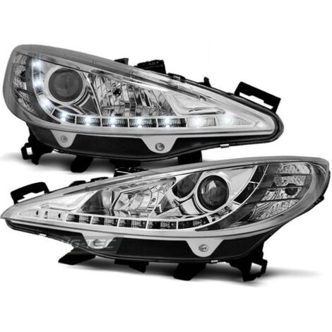 Paire de feux phares Peugeot 207 06-12 Daylight led chrome-27361719