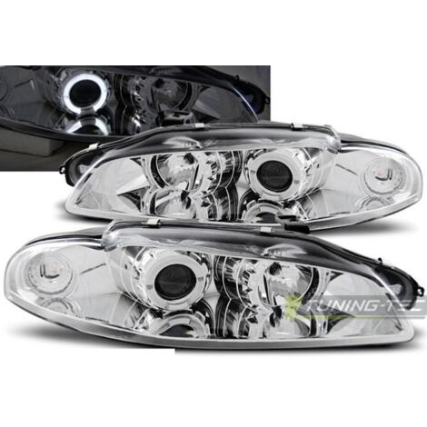 Paire de feux phares Mitsubishi Eclipse 97-98 angel eyes chrome-27361577 (1/2)