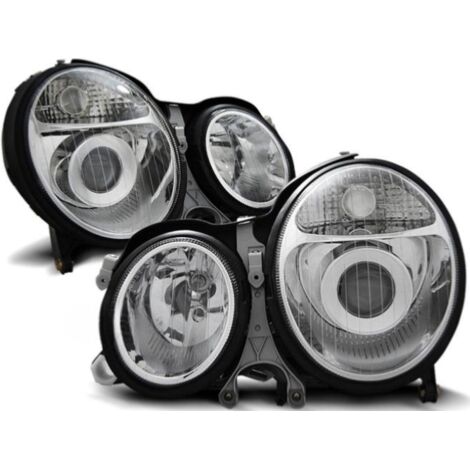 Paire de feux phares Mercedes classe E W210 99-02 design chrome-27361499