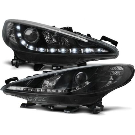 Paire de feux phares Peugeot 207 06-12 Daylight led noir-27361720