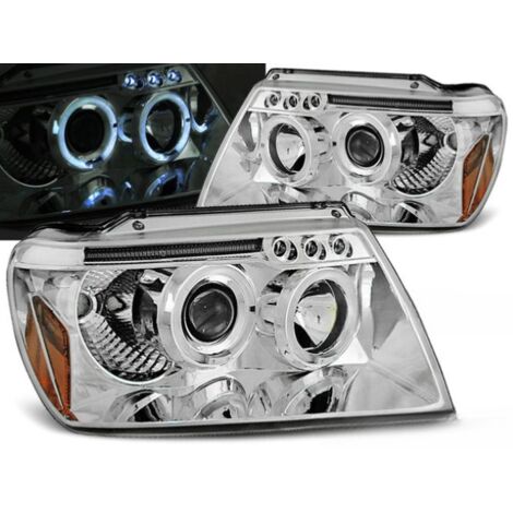 Paire de feux phares Jeep Grand Cherokee de 1999 a 05/2005 angel eyes chrome-27361422 (1/2)