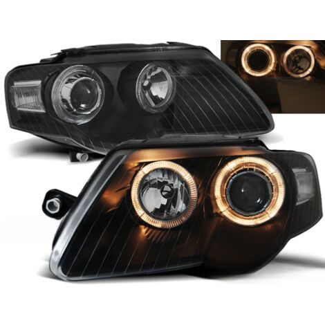 Paire de feux phares VW Passat B6 3C de 2005 a 2010 angel eyes noir-27362020