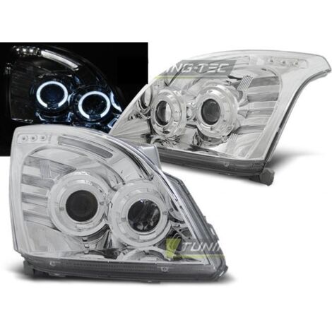 Paire de feux phares Toyota Land Cruiser 120 03-09 angel eyes chrome-27361852 (1/2)