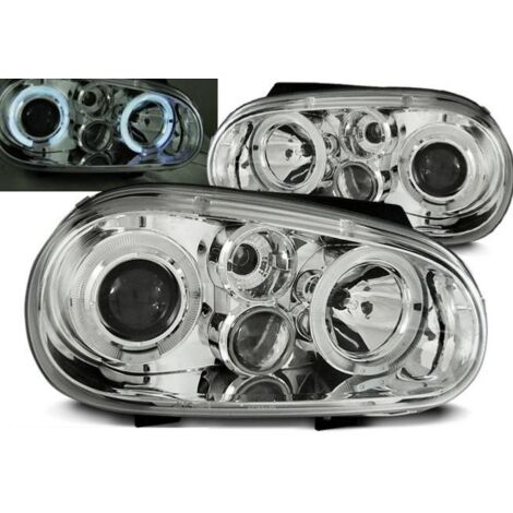 Paire de feux phares VW Golf 4 97-03 angel eyes chrome-27361920