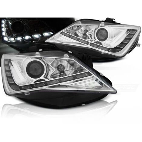 Paire de feux phares Seat Ibiza 6J de 2012 a 2015 Daylight led DRL chrome-27361784