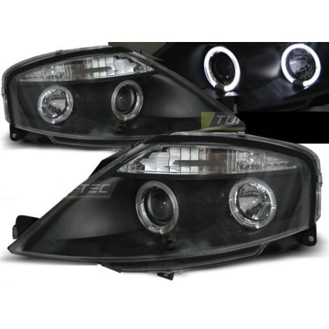 Paire de feux phares Citroen C3 02-09 angel eyes noir-27361260