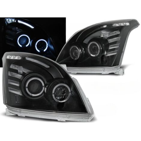 Paire de feux phares Toyota Land Cruiser 120 de 2003 a 2009 angel eyes noir-27361853