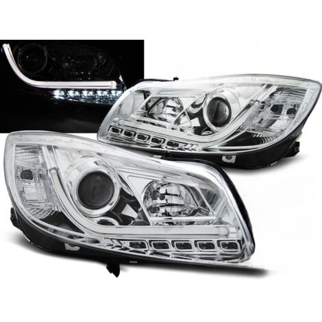 Paire de feux phares Opel Insignia de 2008 a 2012 Tube Light Led DRL chrome-27361658