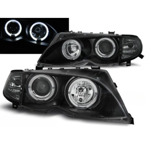 Paire de phares BMW serie 3 E46 Berline de 09/2001 a 03/2005 angel eyes noir-27361158