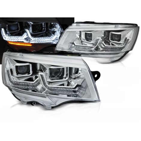 Paire de feux phares VW T6.1 de 2020 a 2022 LED DRL LTI Chrome-38211729