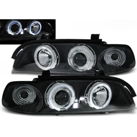 Paire de feux phares BMW serie 5 E39 de 1995 a 2003 angel eyes noir-27361204 (1/2)