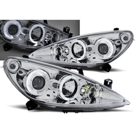 Paire de feux phares Peugeot 307 de 04/2001 a 06/2005 angel eyes chrome-27361727