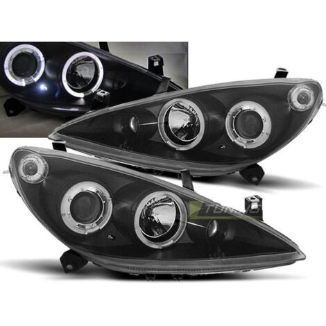 Paire de feux phares Peugeot 307 01-05 angel eyes noir-27361729