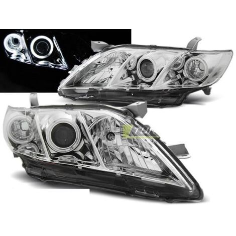 Paire de feux phares Toyota Camry 6 XV40 06-09 angel eyes chrome-27361839 (1/2)
