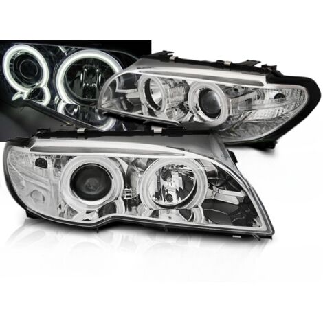 Paire de phares BMW serie 3 E46 Coupe de 2003 a 2006 Xenon angel eyes CCFL chrome-27361147