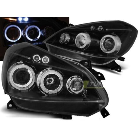 Paire de feux phares Renault Clio 3 05-09 angel eyes noir-27361748