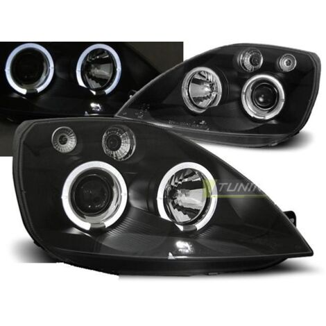 Paire de feux phares Ford Fiesta MK6 02-05 angel eyes noir-27361318