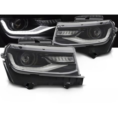 Paire de feux phares Chevrolet Camaro de 2013 a 2015 LTI LED DRL Dyn Noir-41320738 (1/4)