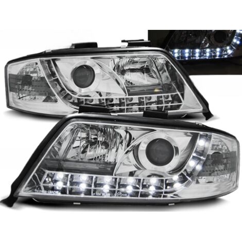Paire de feux phares Audi A6 C5 de 2001 a 2004 Daylight led chrome-27361063 (1/2)