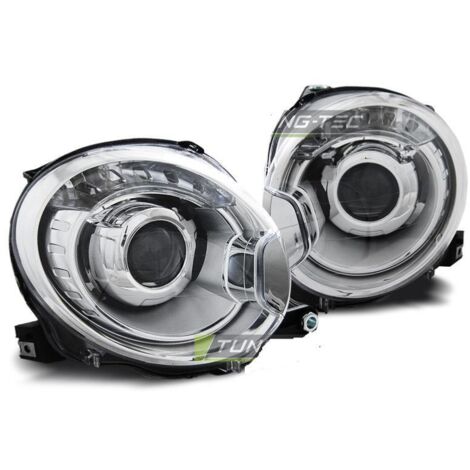 Paire de feux phares Fiat 500 07-15 design chrome-27361286 (1/3)